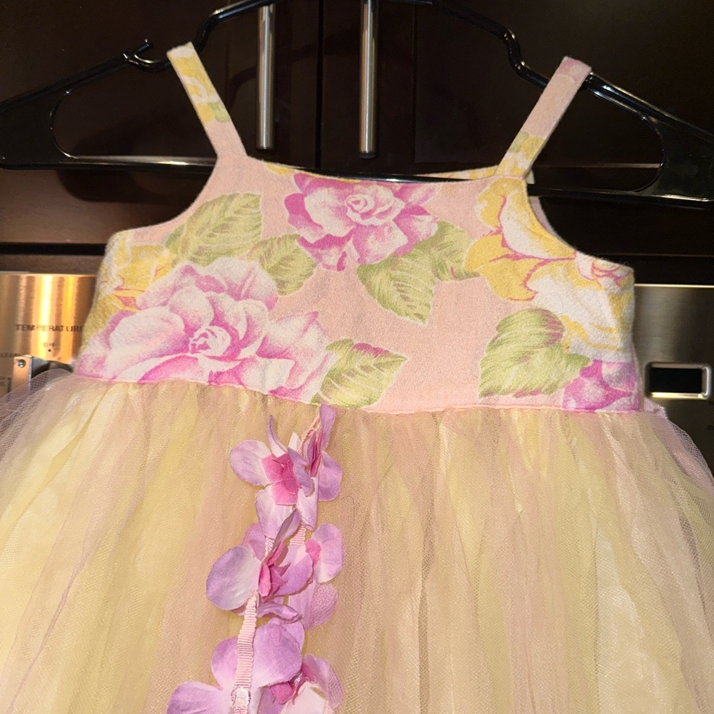 Girls size 3T Yellow and pink tulle dress - Picture 7 of 9